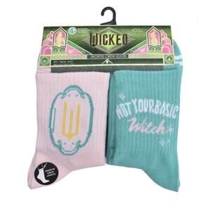Universal Wicked Womens 10 Pack Crew Socks Shoe Size 4-10 Whimsical Cute New
